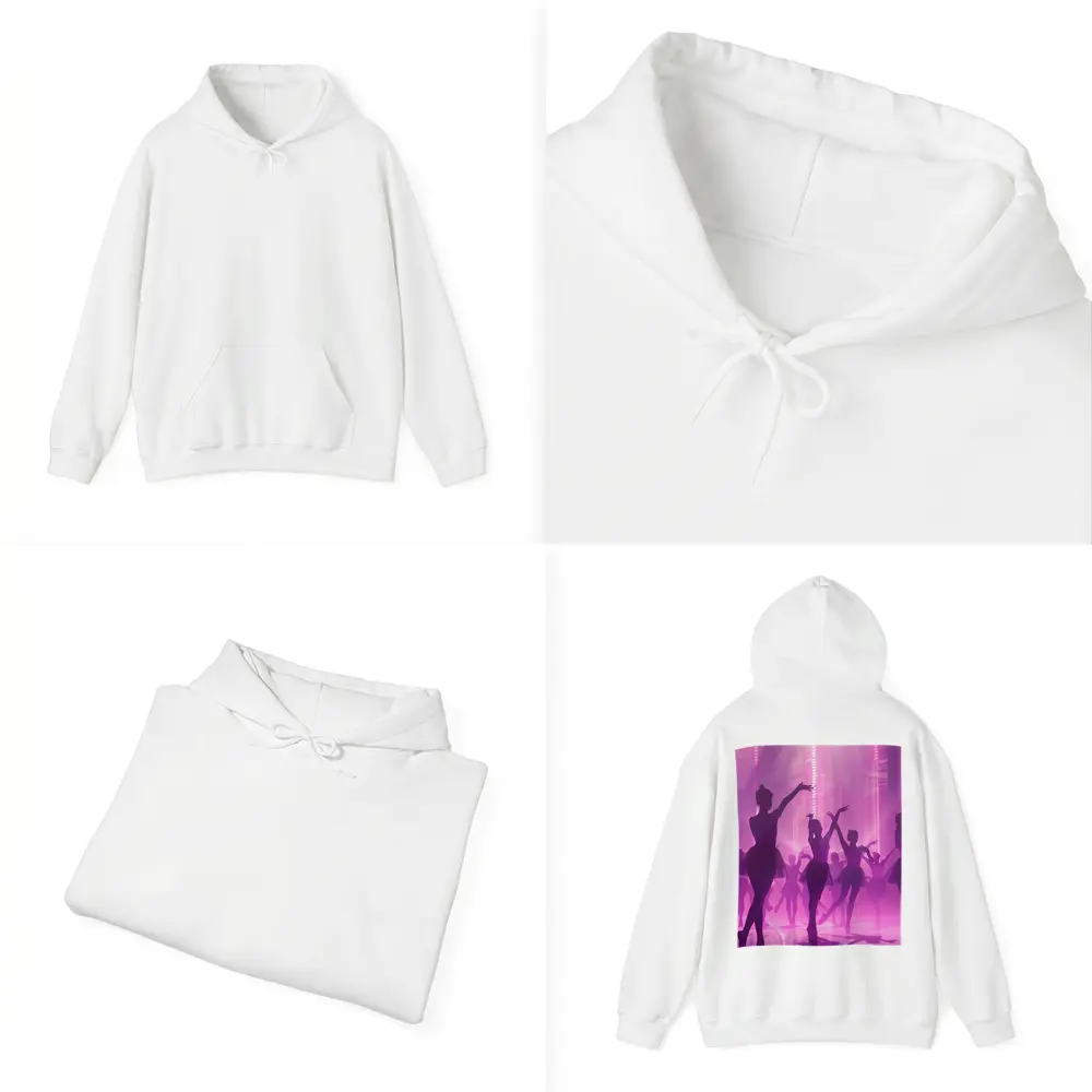 Ballet Dancers Silhouettes Purple Glowing Stage – Hoodies