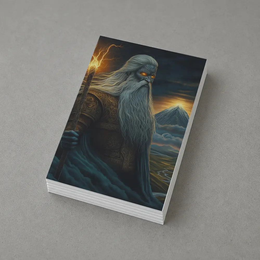 Ancient God Lightning Staff Mountain Landscape – Postcards