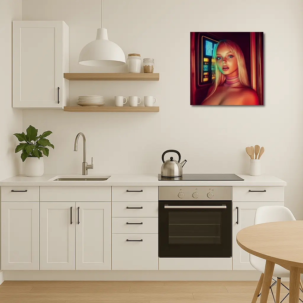 Neon Cyberpunk Woman Portrait Futuristic Sci Fi – Wall Art