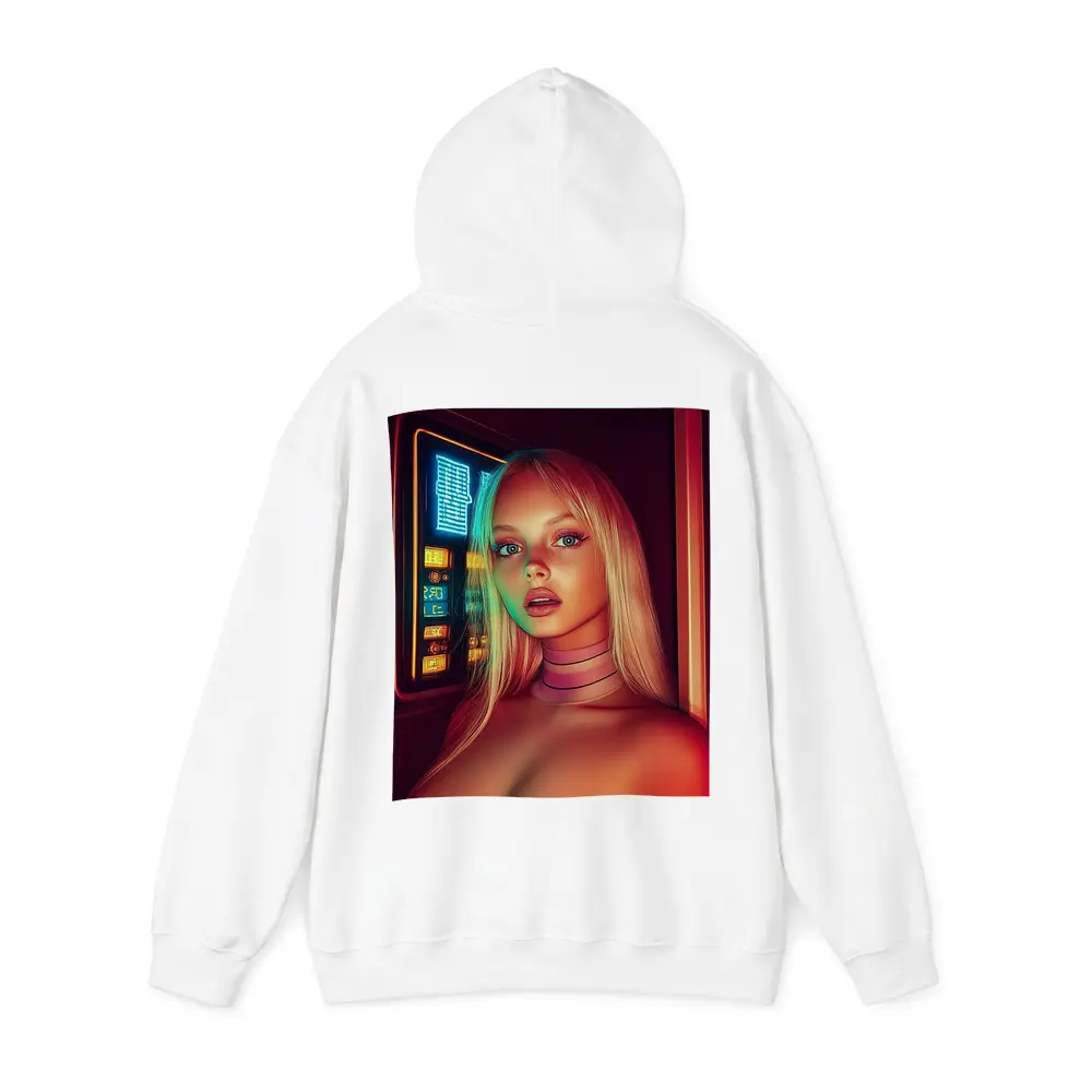Neon Cyberpunk Woman Portrait Futuristic Sci Fi – Hoodies