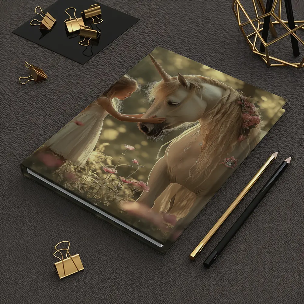 Little Girl and Unicorn Forest Fantasy – Notebooks