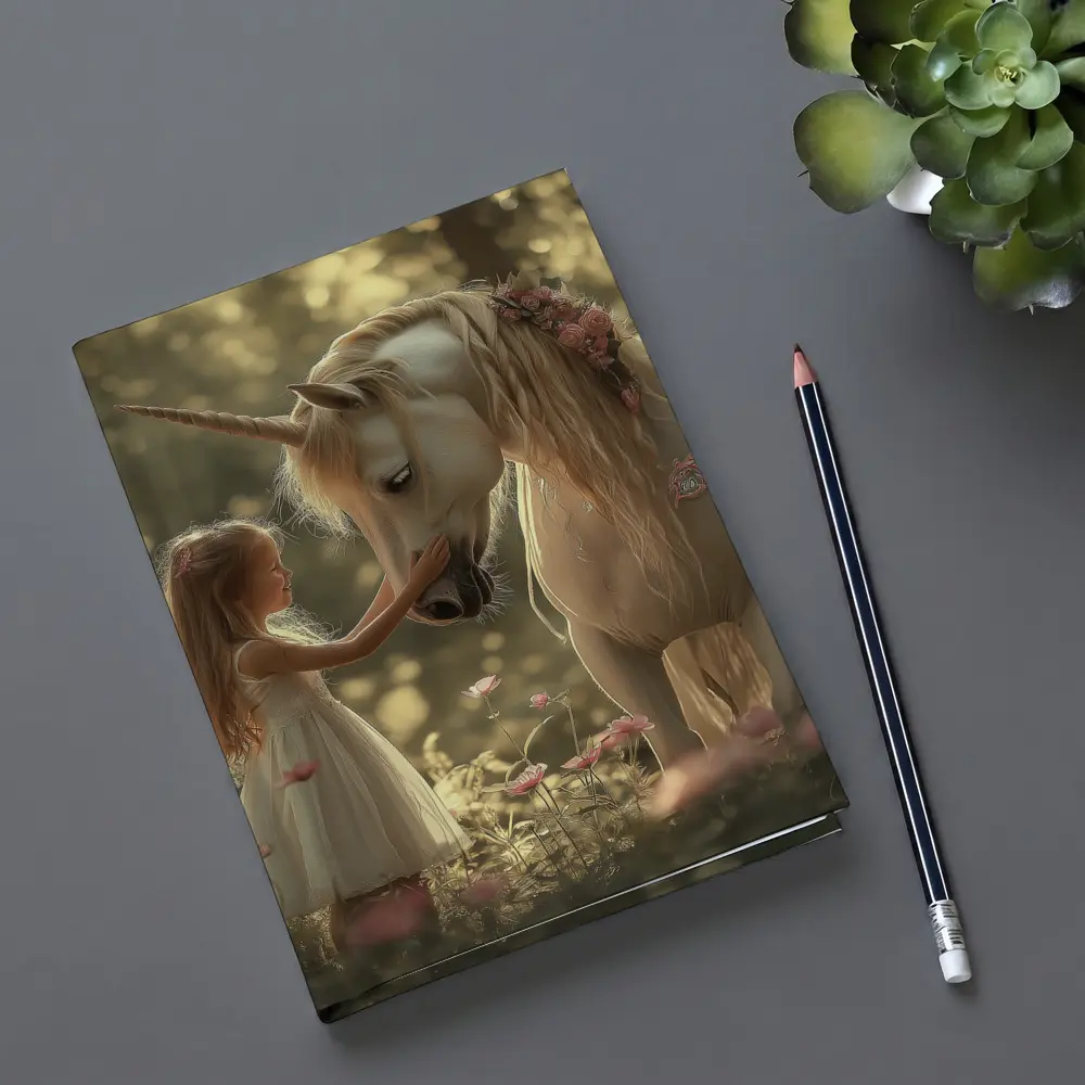 Little Girl and Unicorn Forest Fantasy – Notebooks