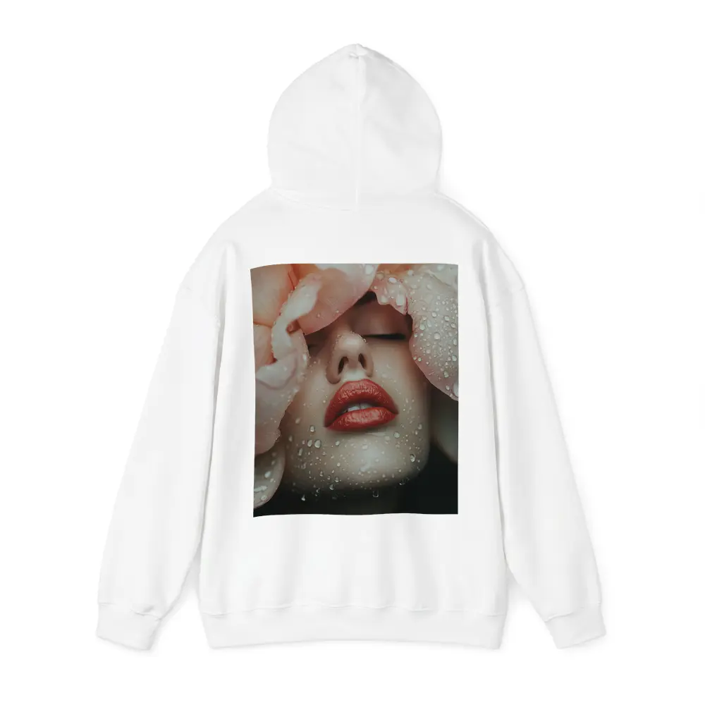 Woman Face Peony Petals Water Drops – Hoodies