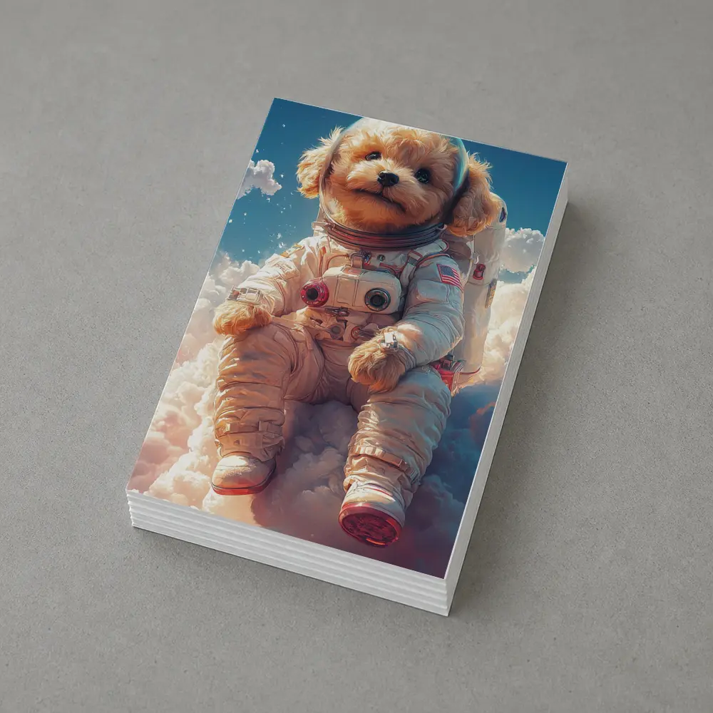 Poodle Puppy Astronaut Floating Among Clouds – Postcards