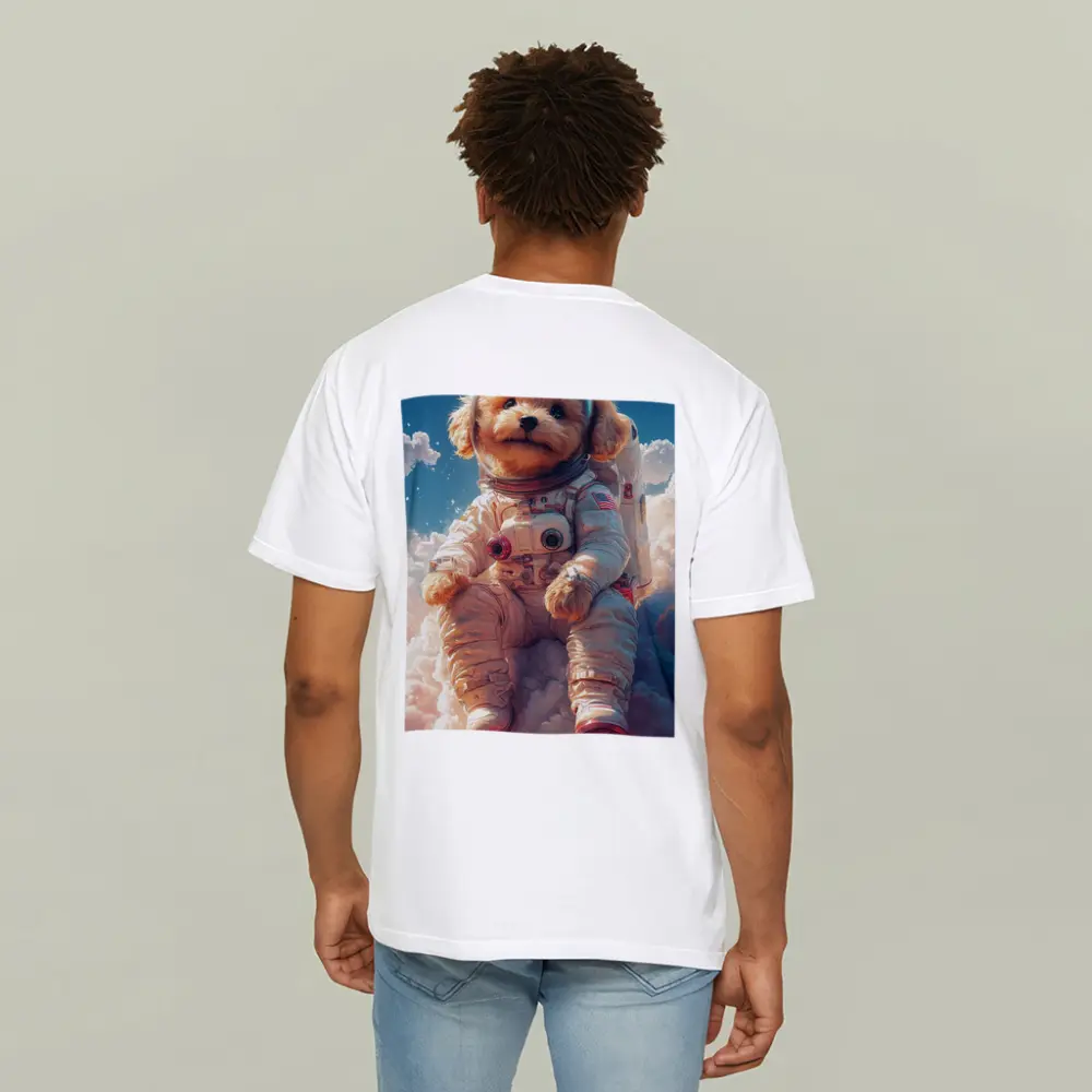 Poodle Puppy Astronaut Floating Among Clouds – T-Shirts