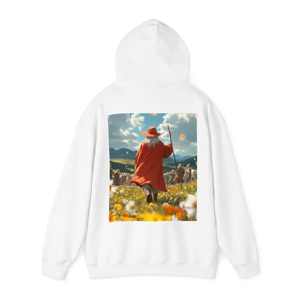 Wizard Walking Through Colorful Flower Field – Hoodies