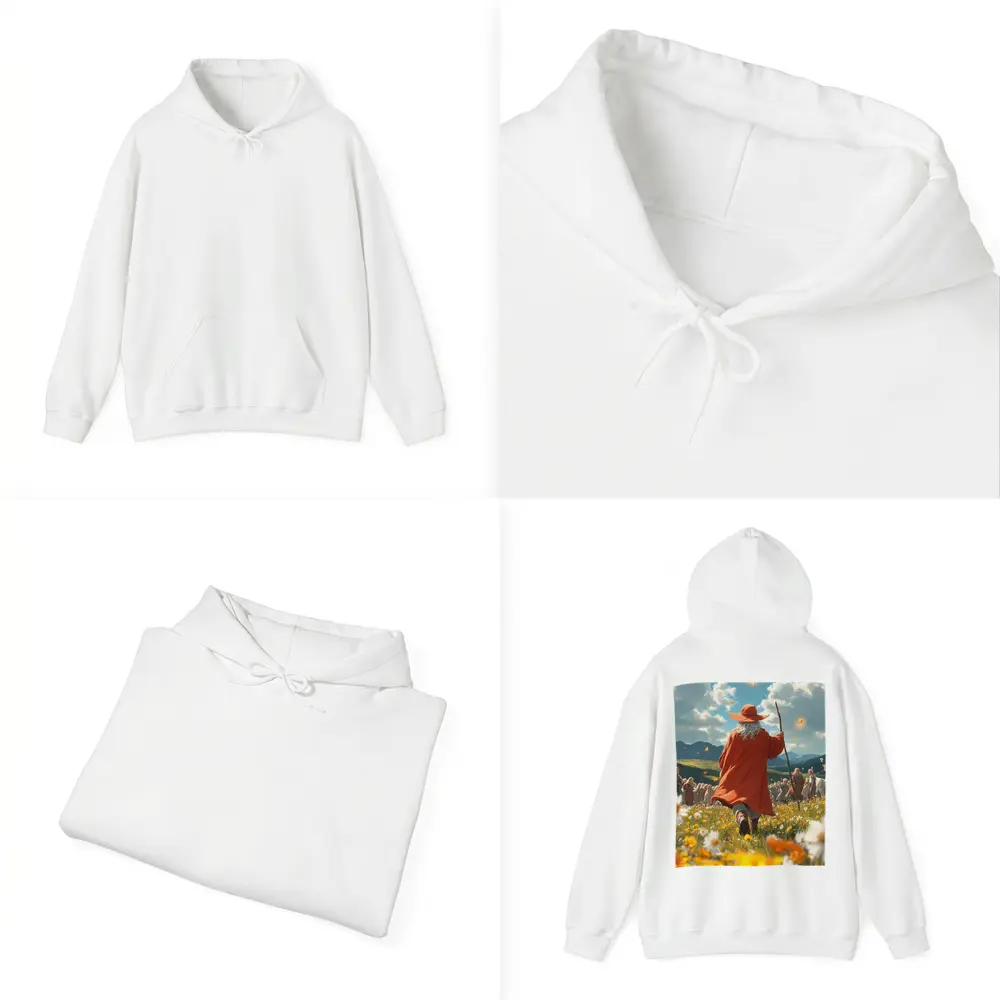 Wizard Walking Through Colorful Flower Field – Hoodies