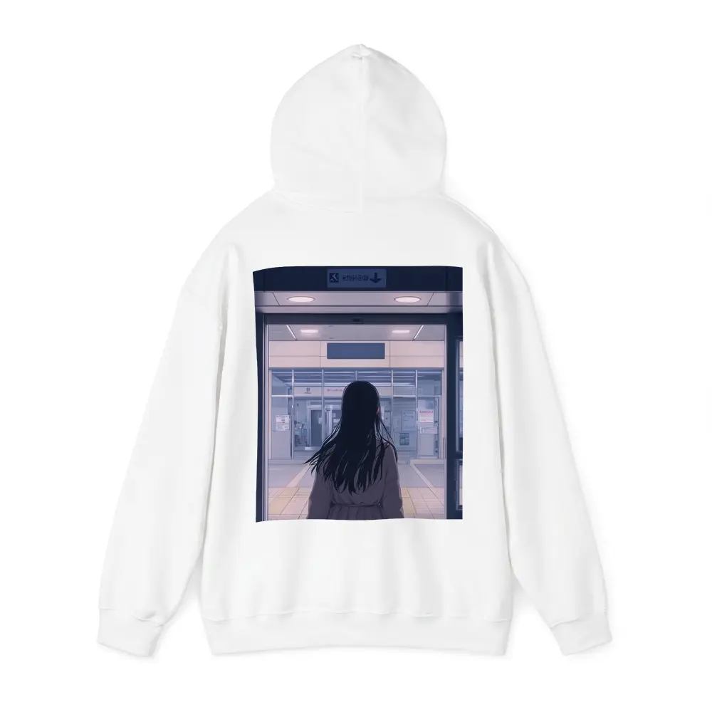 Anime Girl Standing at Train Station – Hoodies