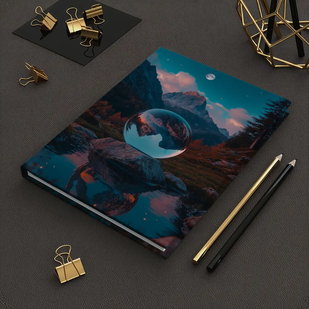 Crystal Ball Mountain Reflection Autumn Night – Notebooks
