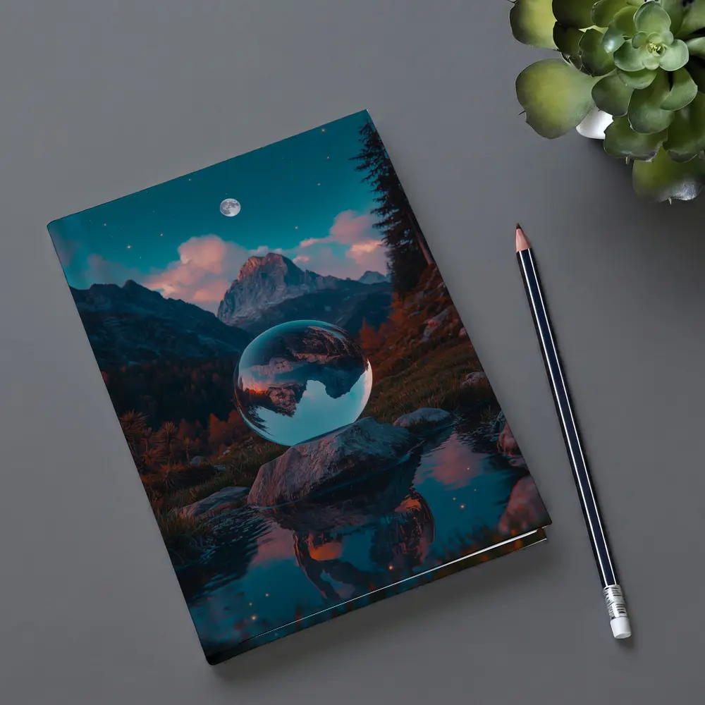 Crystal Ball Mountain Reflection Autumn Night – Notebooks