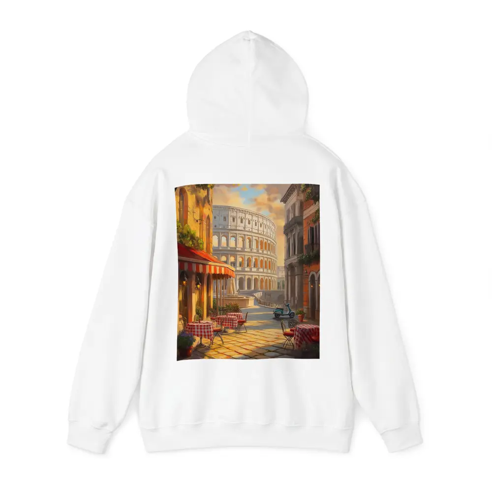 Rome Colosseum Cafe Street Scene Painting – Hoodies