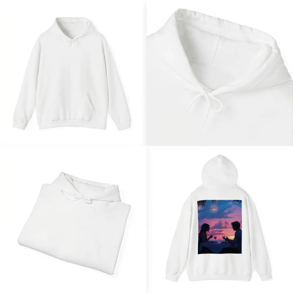 Romantic Couple Dinner Date Sunset Sky – Hoodies