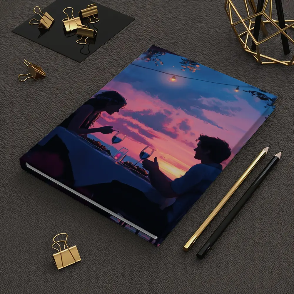 Romantic Couple Dinner Date Sunset Sky – Notebooks
