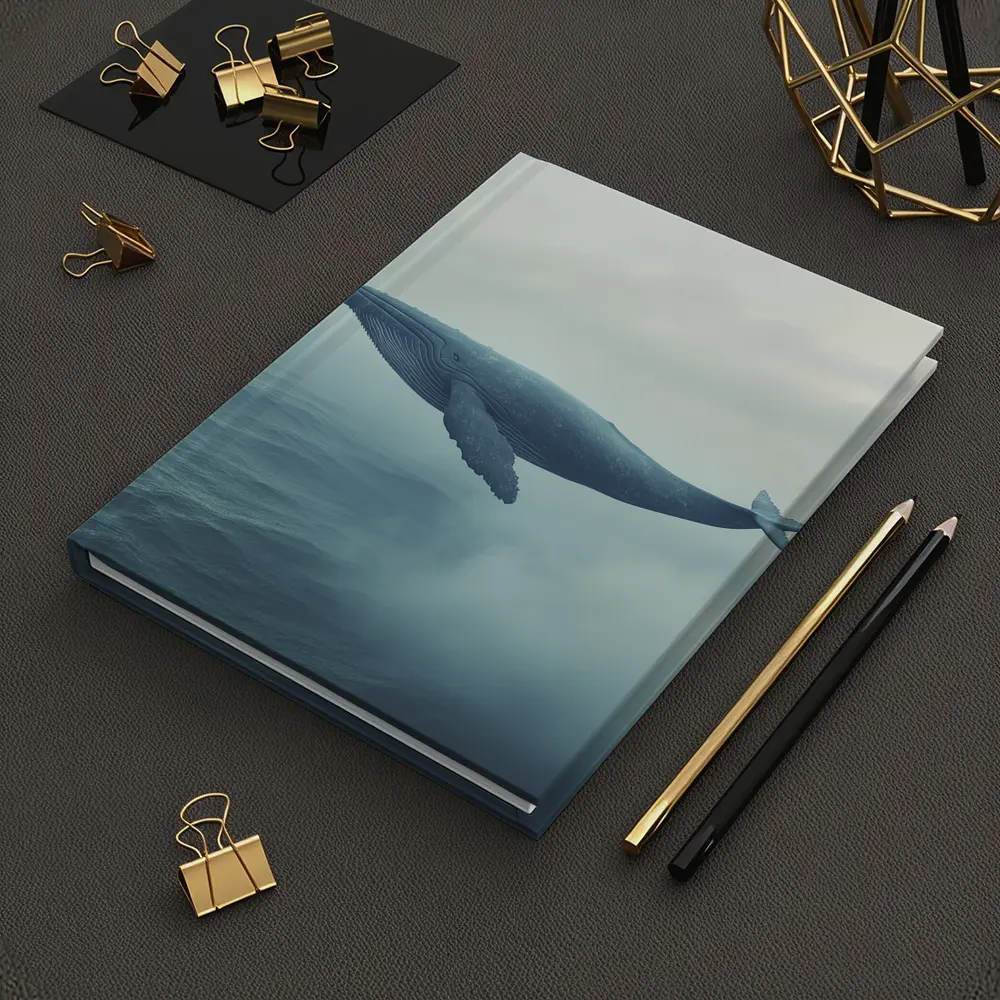Humpback Whale Flying Over Misty Ocean – Notebooks