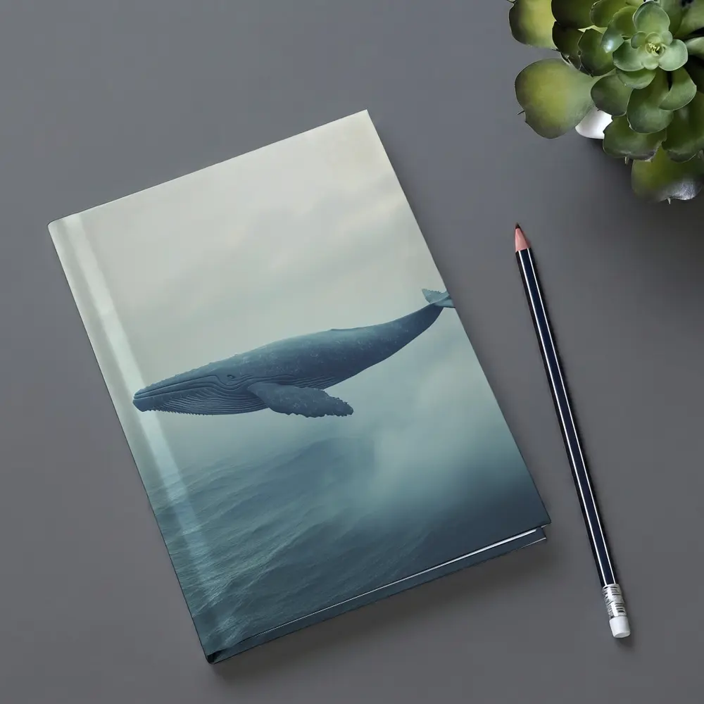 Humpback Whale Flying Over Misty Ocean – Notebooks