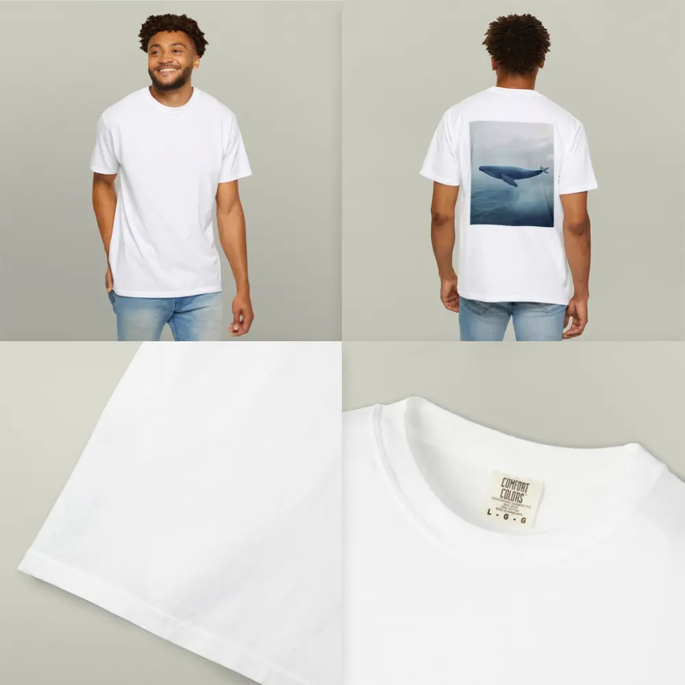 Humpback Whale Flying Over Misty Ocean – T-Shirts