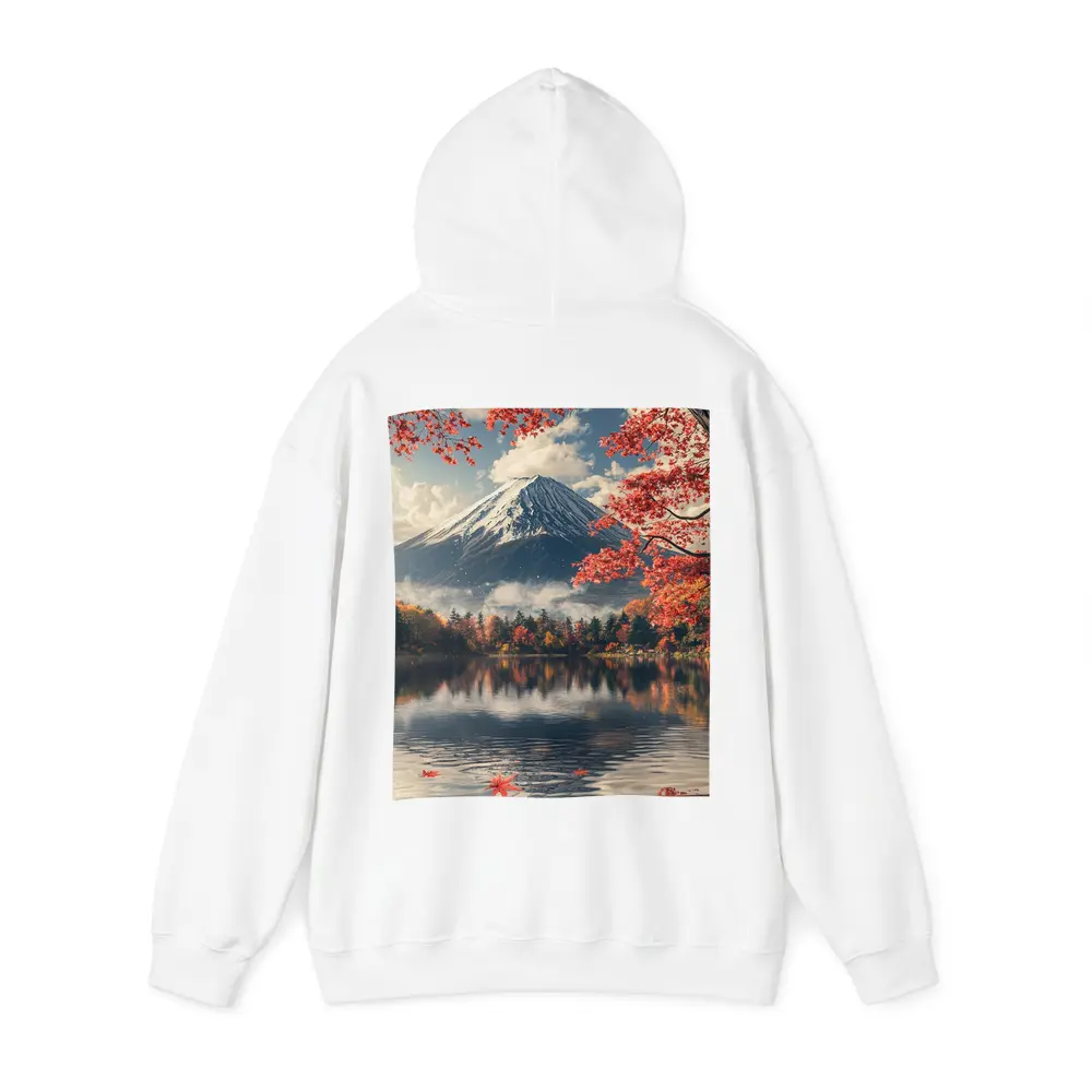 Mount Fuji Red Maple Lake Reflection – Hoodies