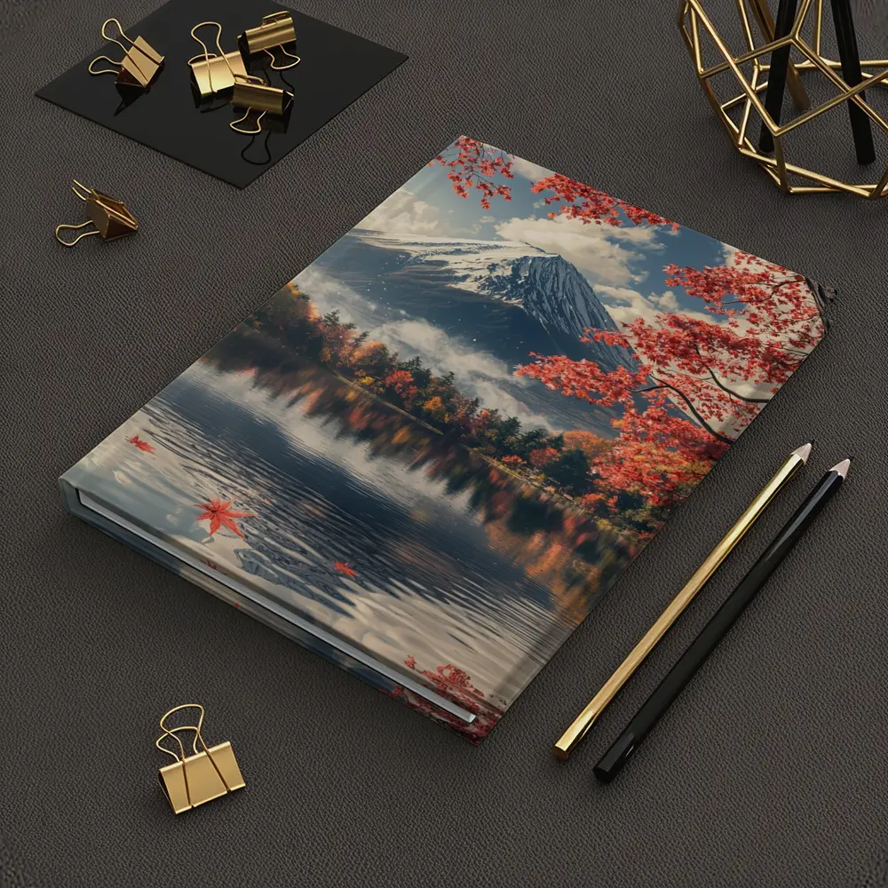 Mount Fuji Red Maple Lake Reflection – Notebooks