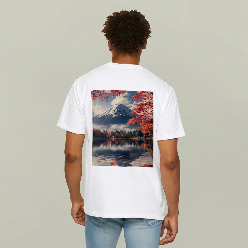 Mount Fuji Red Maple Lake Reflection – T-Shirts