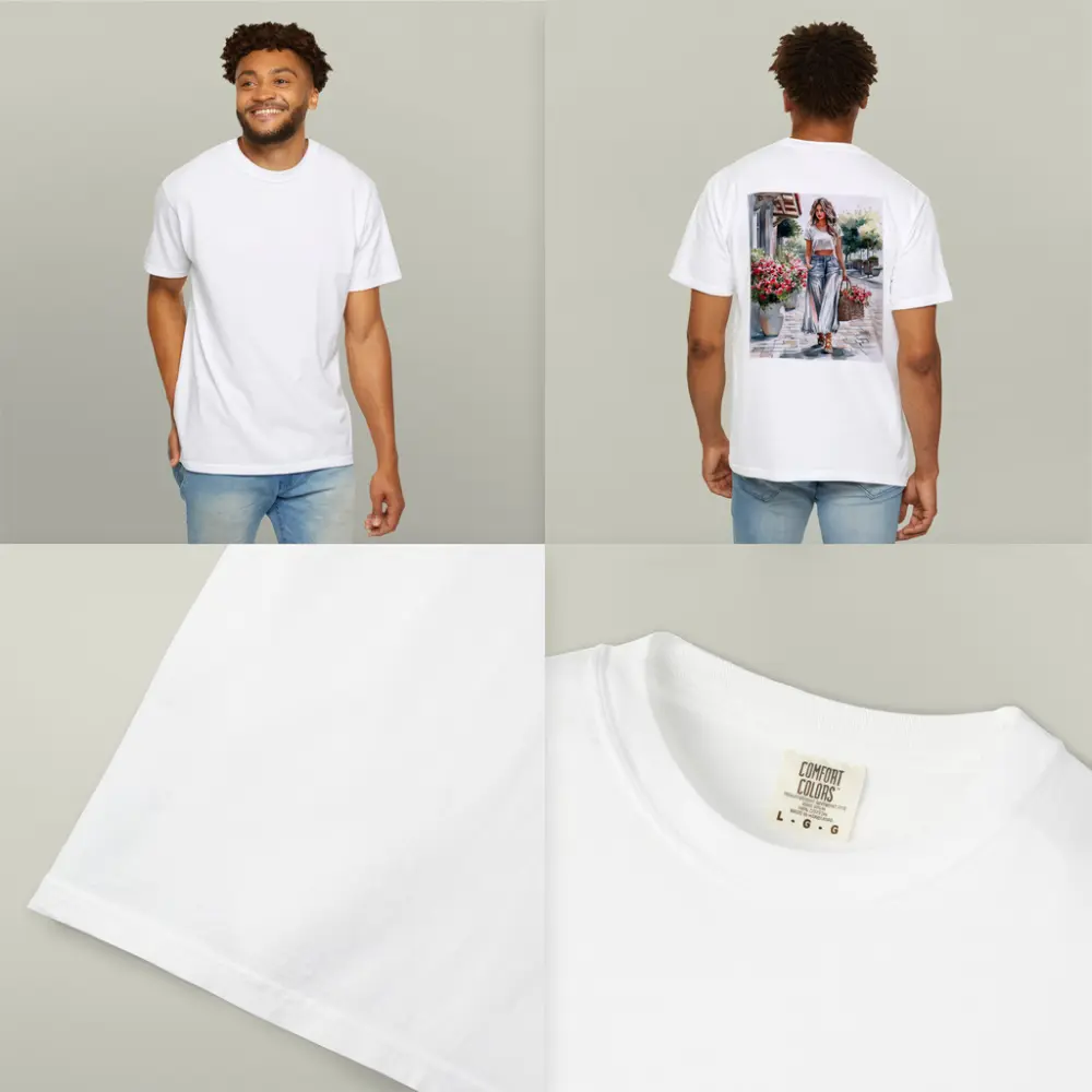 Fashion Woman Walking Street Watercolor Art – T-Shirts