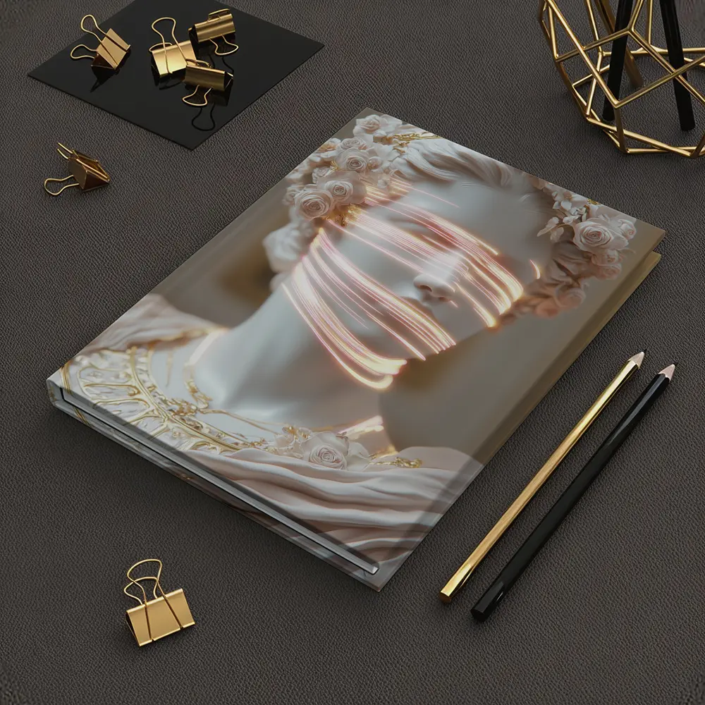 Greek Marble Statue Neon Light Floral – Notebooks