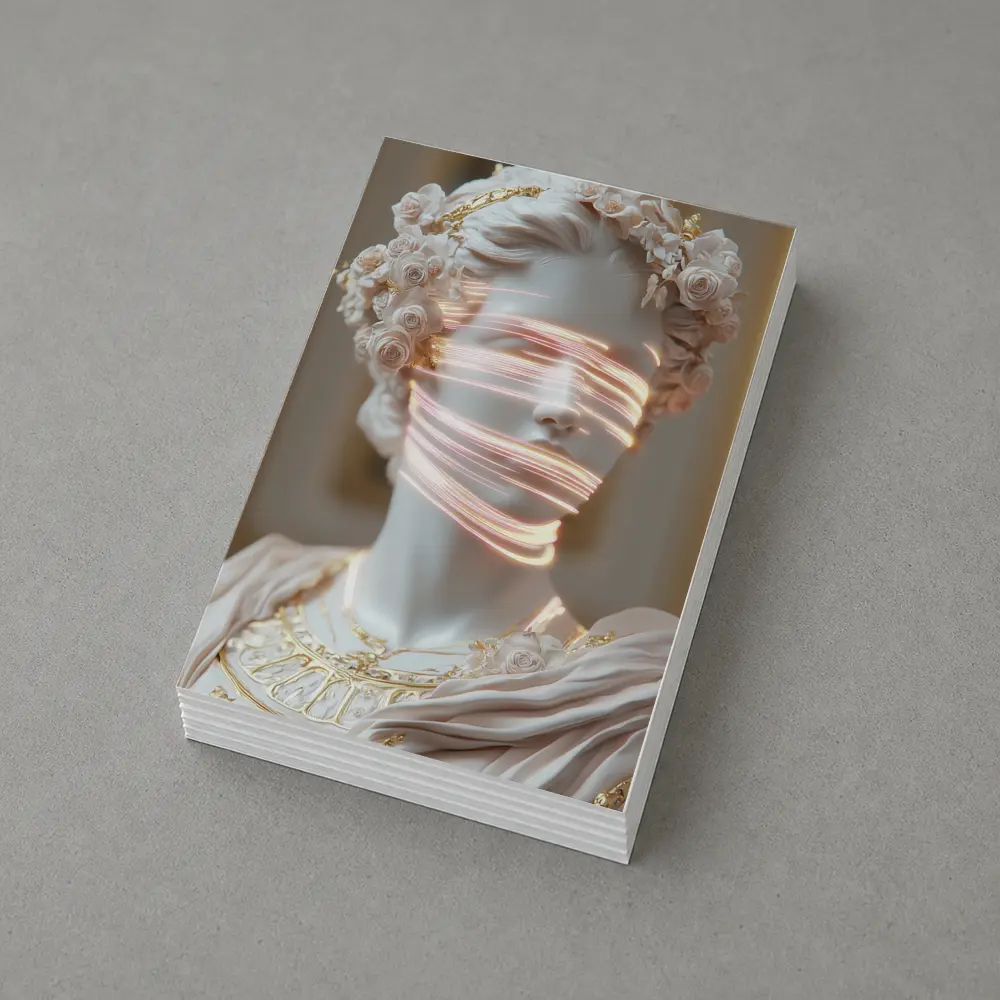 Greek Marble Statue Neon Light Floral – Postcards