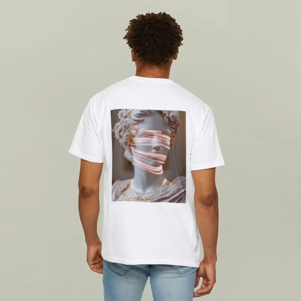 Greek Marble Statue Neon Light Floral – T-Shirts