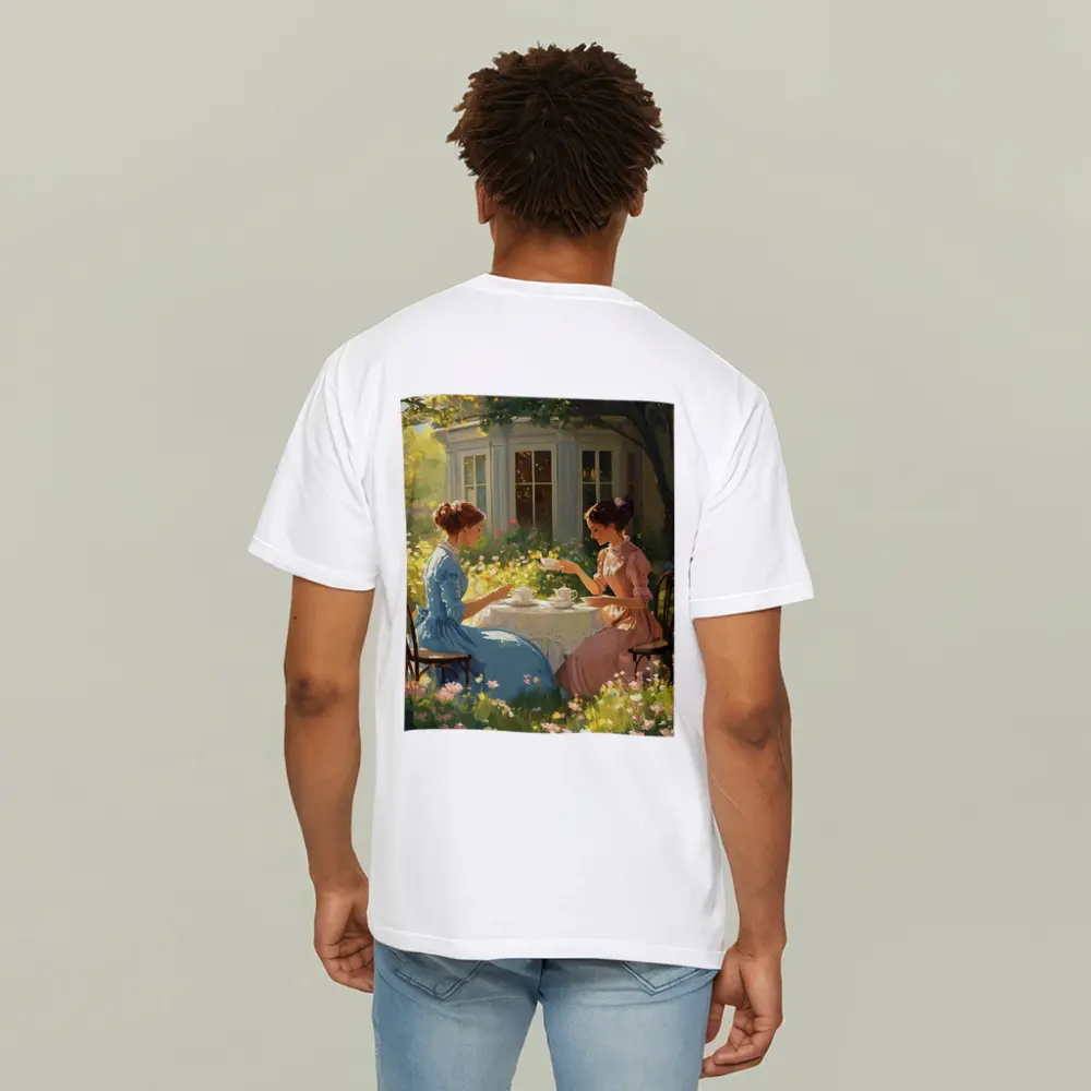 Two Women Garden Tea Party Illustration – T-Shirts