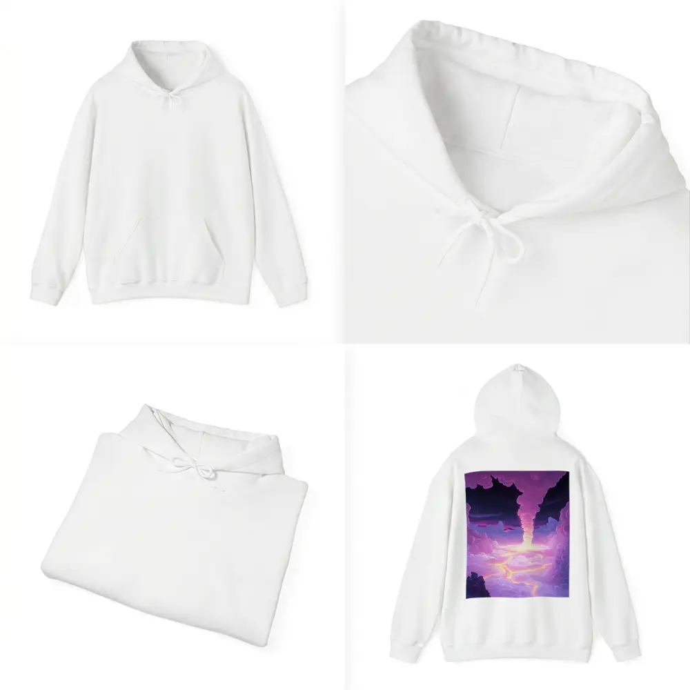 Purple Fantasy Sky Clouds Glowing Tornado – Hoodies
