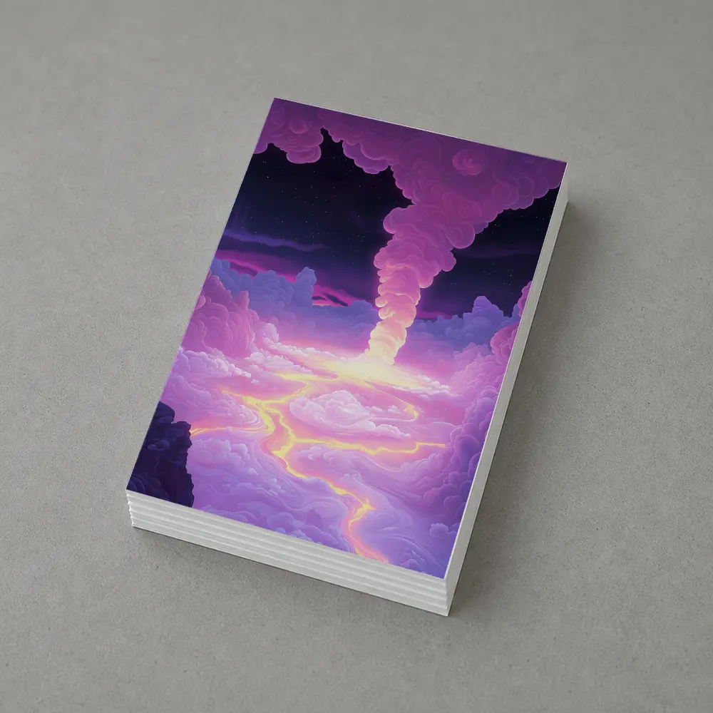 Purple Fantasy Sky Clouds Glowing Tornado – Postcards