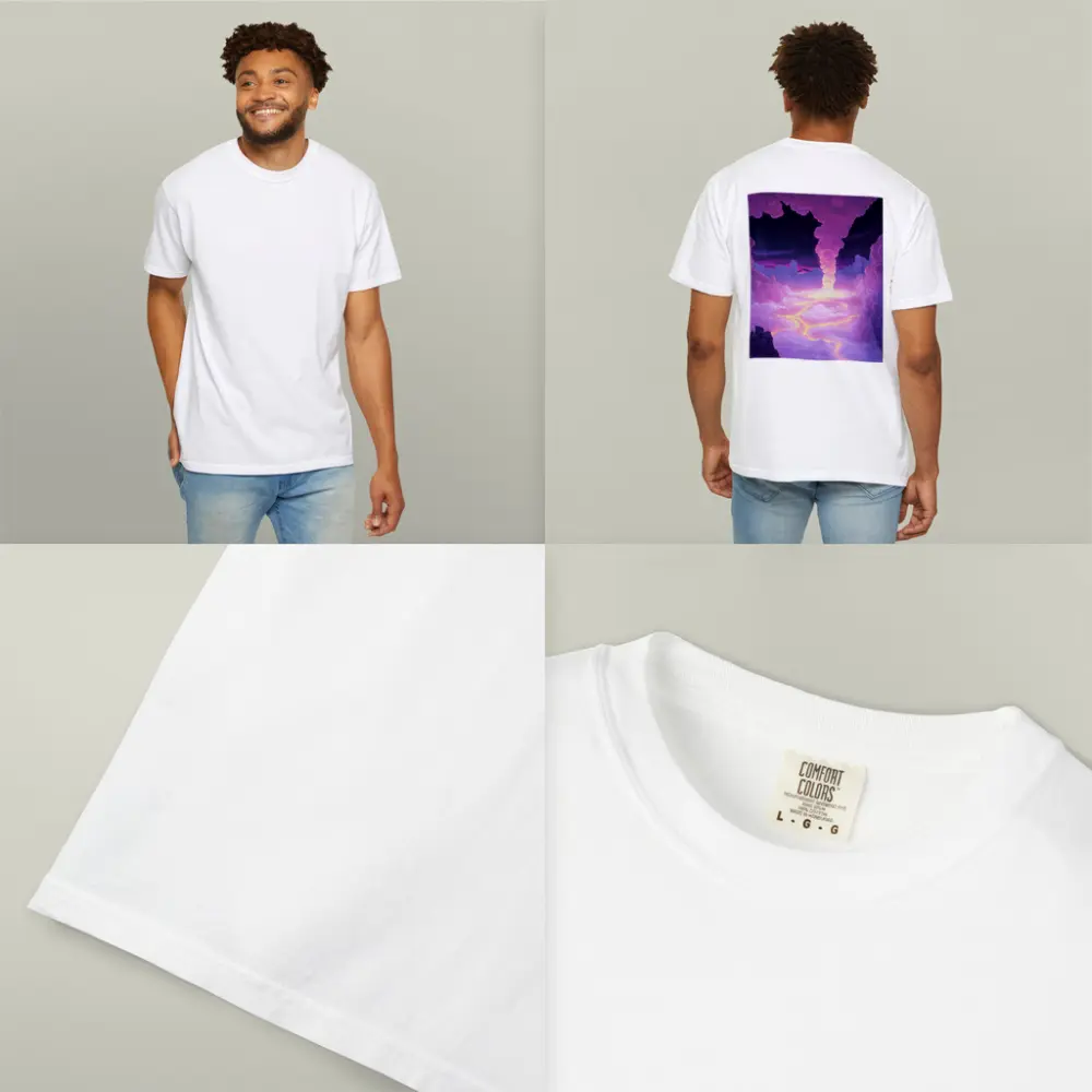 Purple Fantasy Sky Clouds Glowing Tornado – T-Shirts