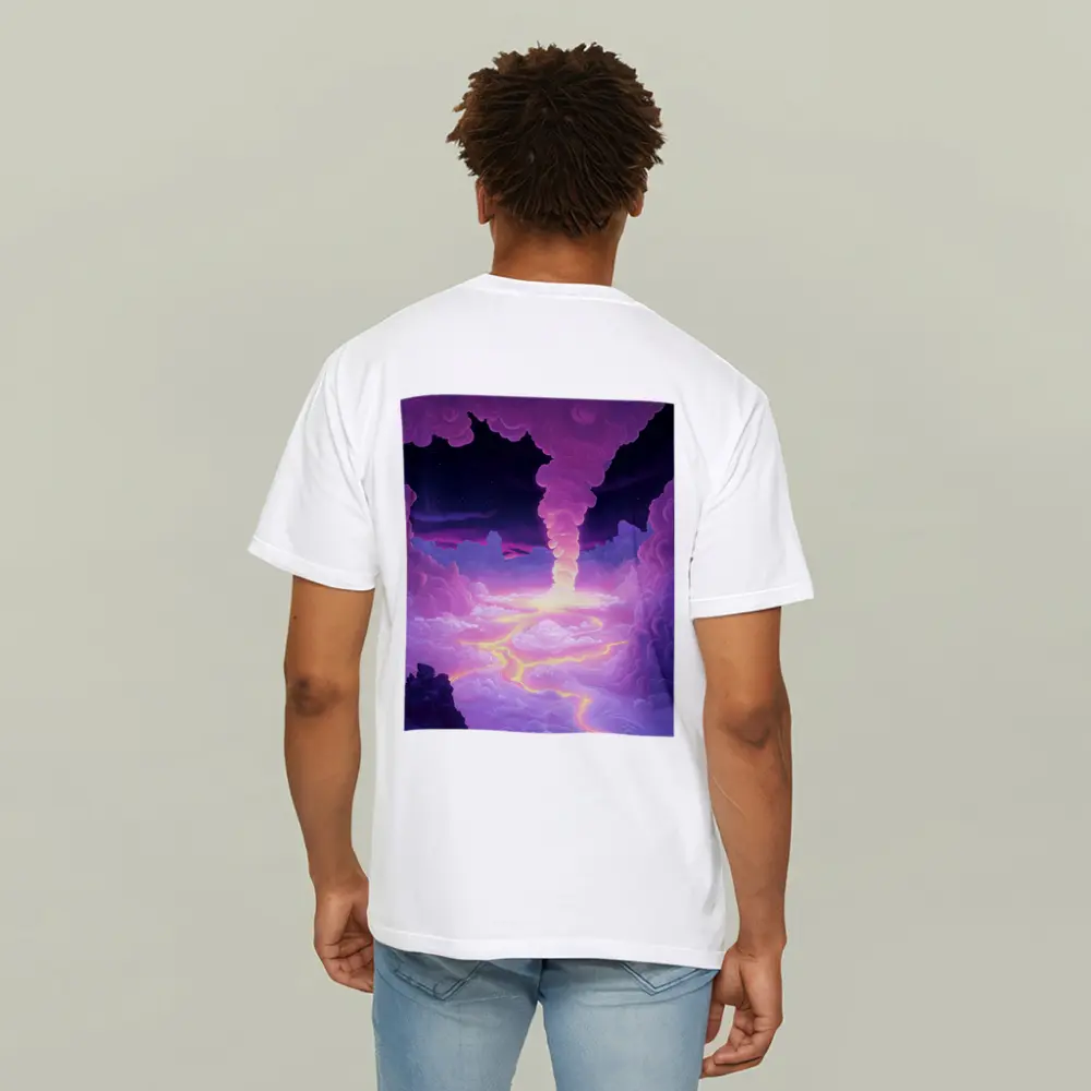 Purple Fantasy Sky Clouds Glowing Tornado – T-Shirts