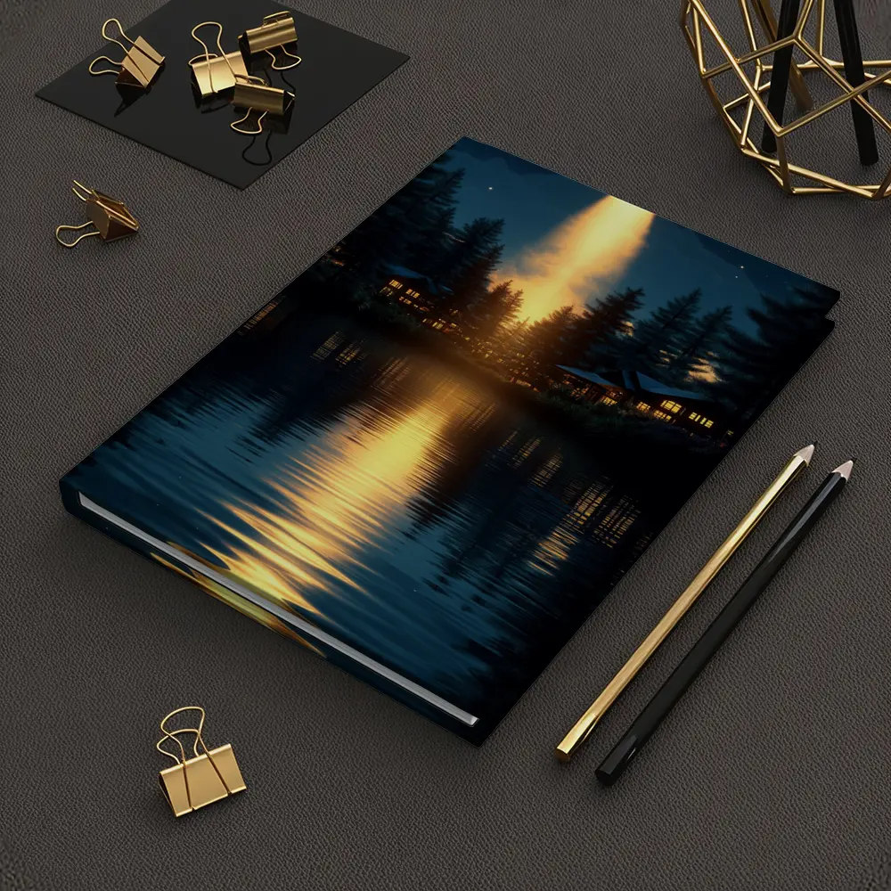 UFO Abduction Beam Over Night Lake – Notebooks