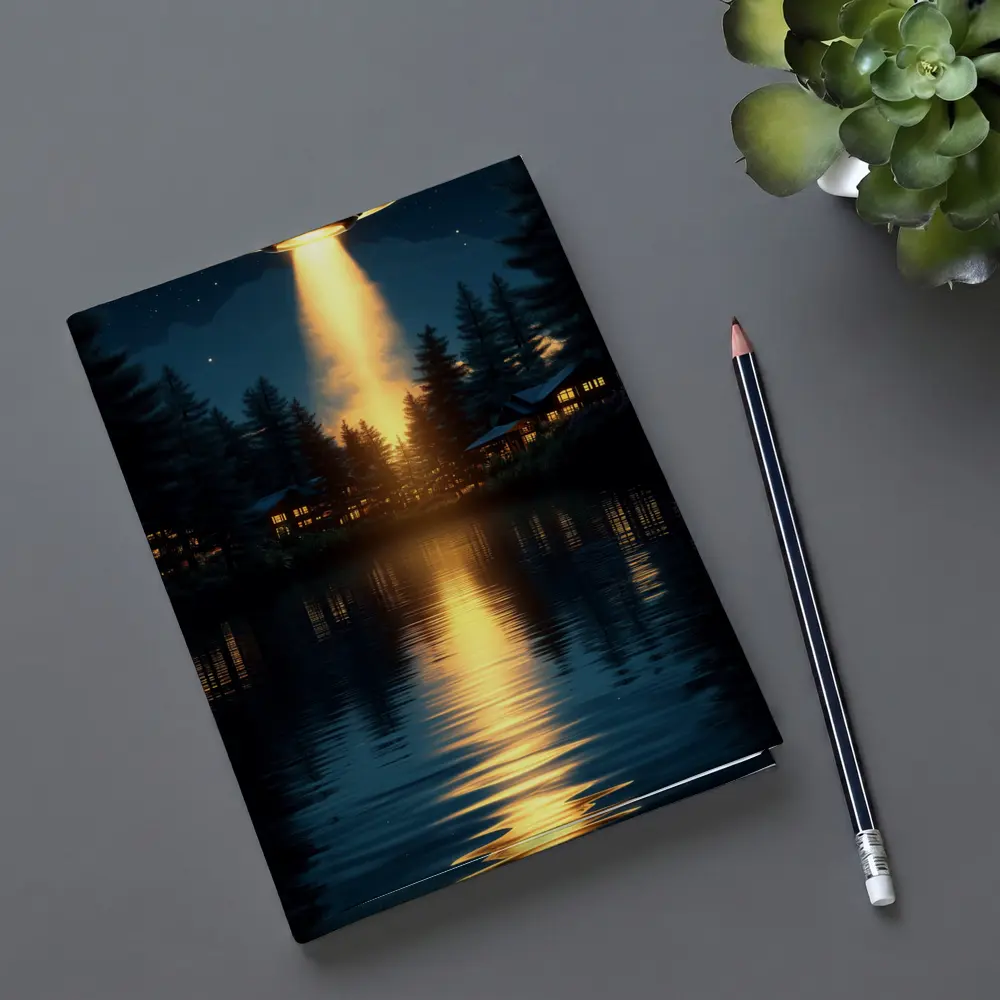 UFO Abduction Beam Over Night Lake – Notebooks
