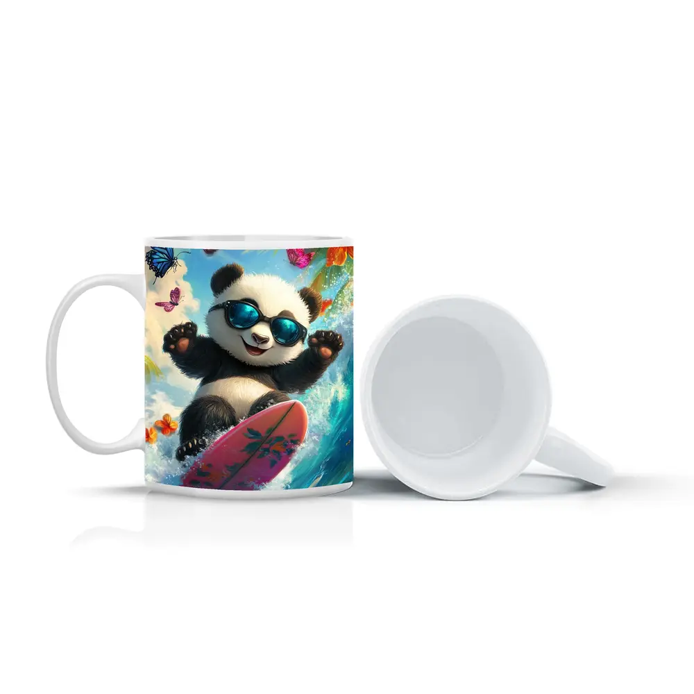Panda Surfing Ocean Waves Tropical Summer – Mugs