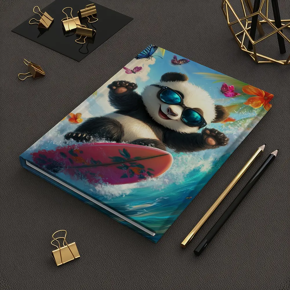 Panda Surfing Ocean Waves Tropical Summer – Notebooks