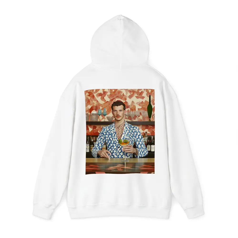 Stylish Man at Retro Bar Counter – Hoodies