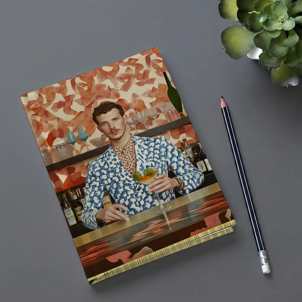 Stylish Man at Retro Bar Counter – Notebooks