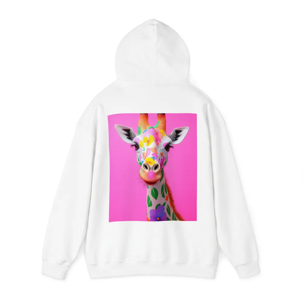 Colorful Floral Giraffe On Pink Background – Hoodies