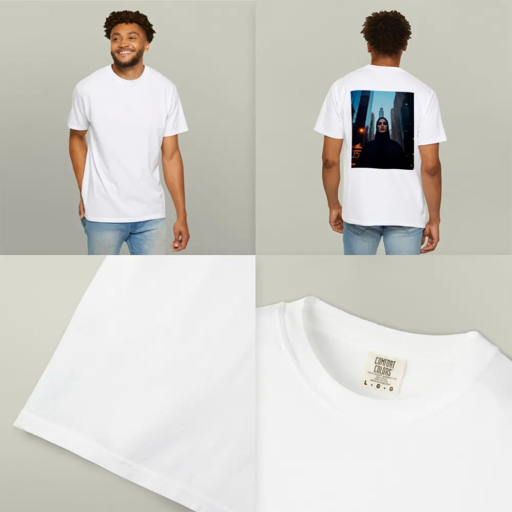Muslim Woman in Black City Skyline – T-Shirts