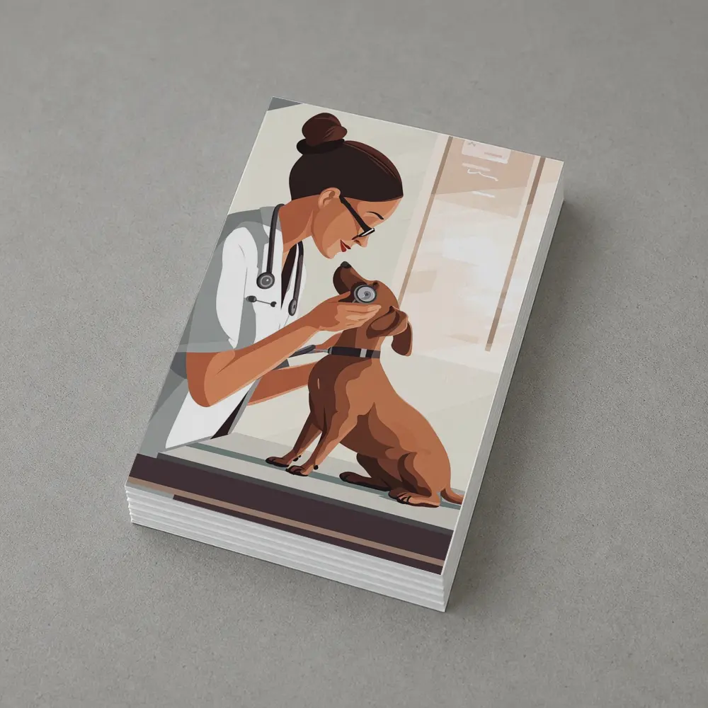 Female Vet Examining Dachshund In Clinic – Postcards