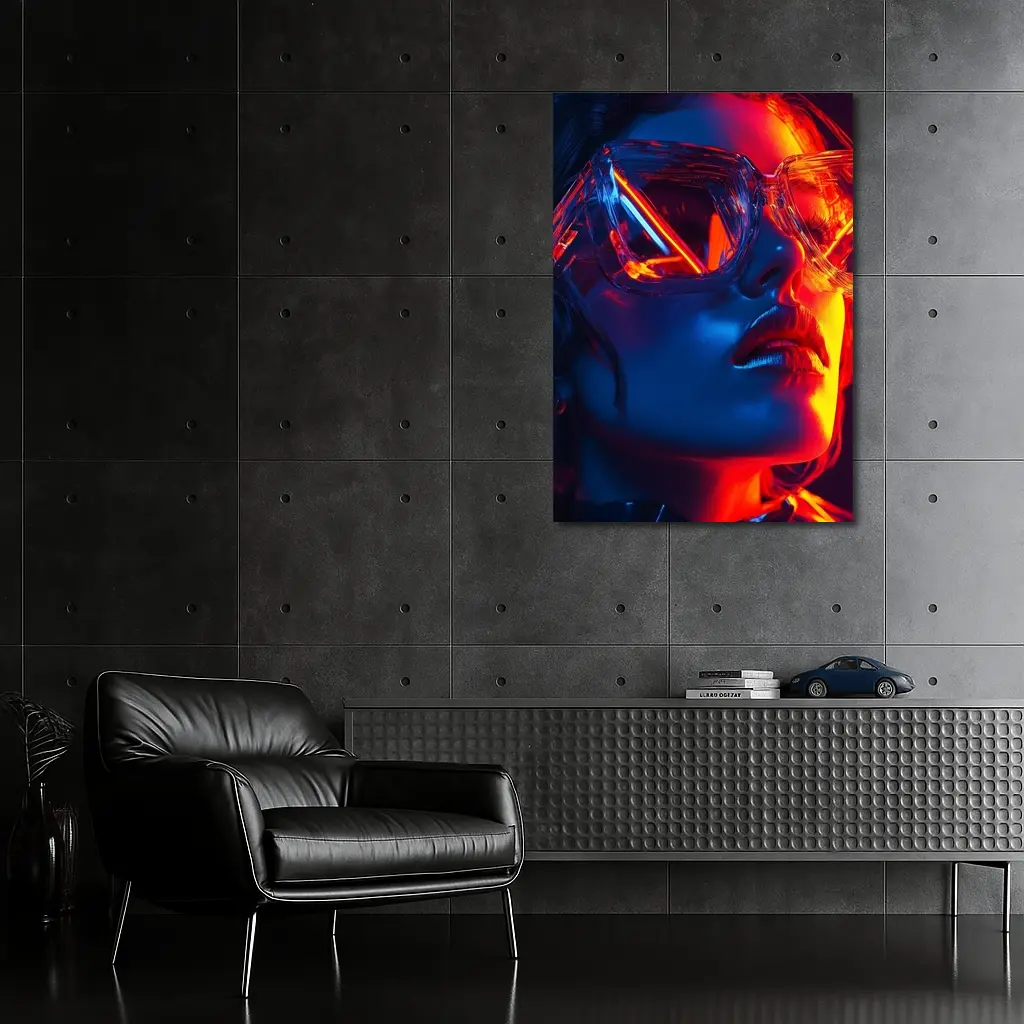 Neon Fashion Woman Crystal Oversized Sunglasses – Wall Art