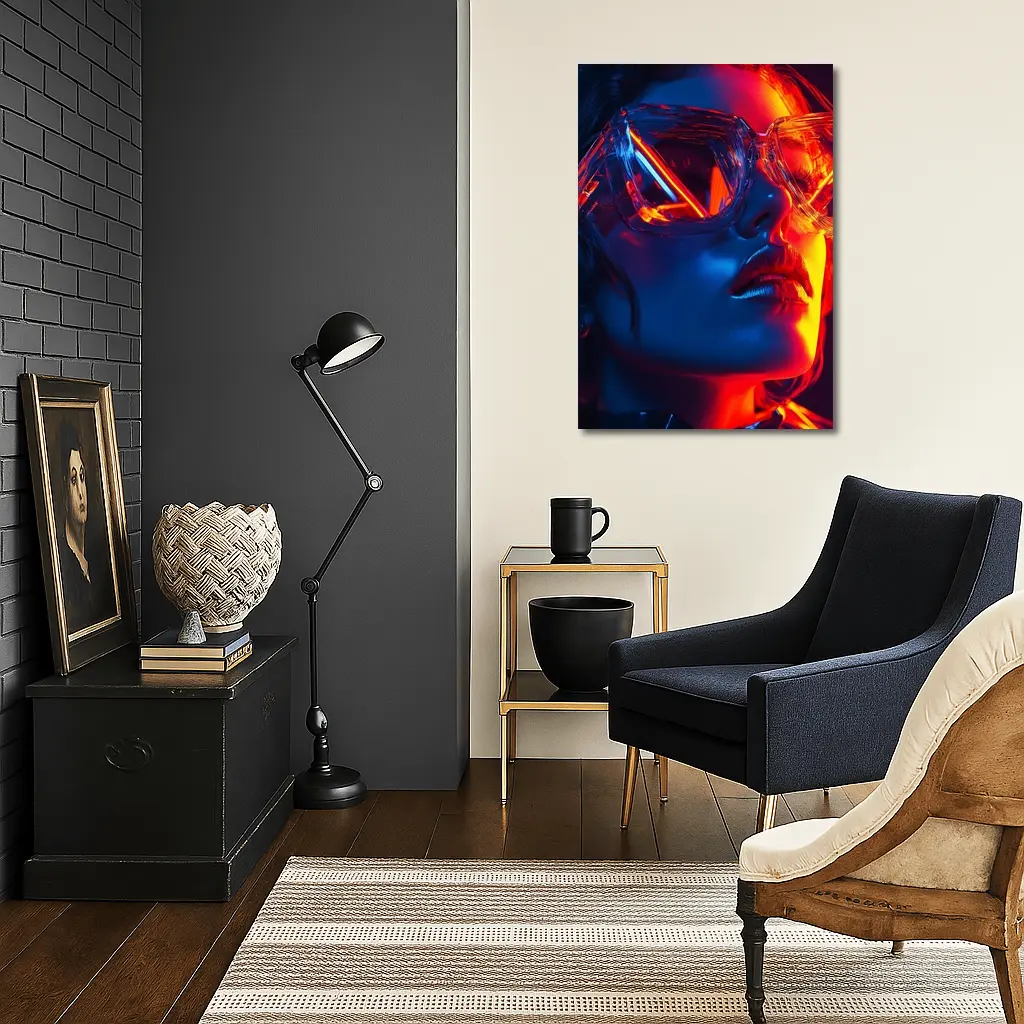 Neon Fashion Woman Crystal Oversized Sunglasses – Wall Art