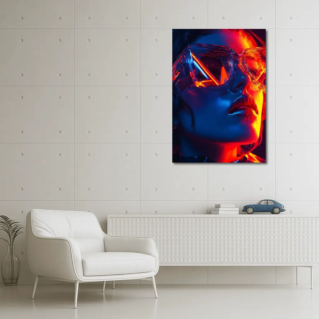 Neon Fashion Woman Crystal Oversized Sunglasses – Wall Art