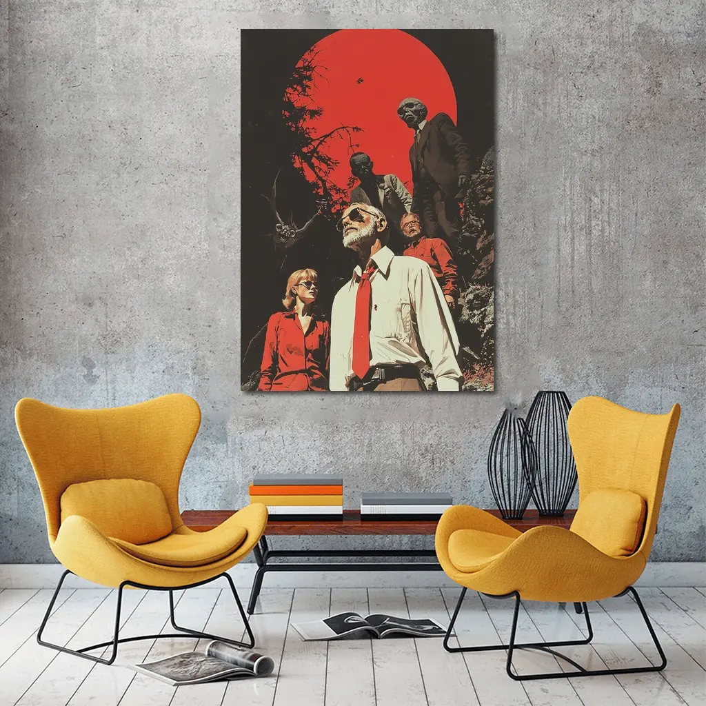 Retro Thriller Group Red Moon Dark – Wall Art