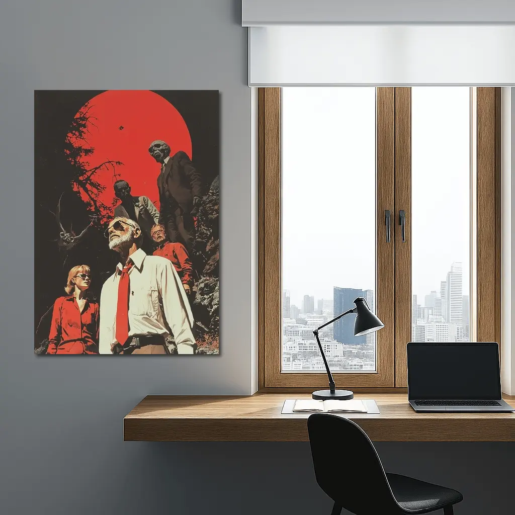 Retro Thriller Group Red Moon Dark – Wall Art