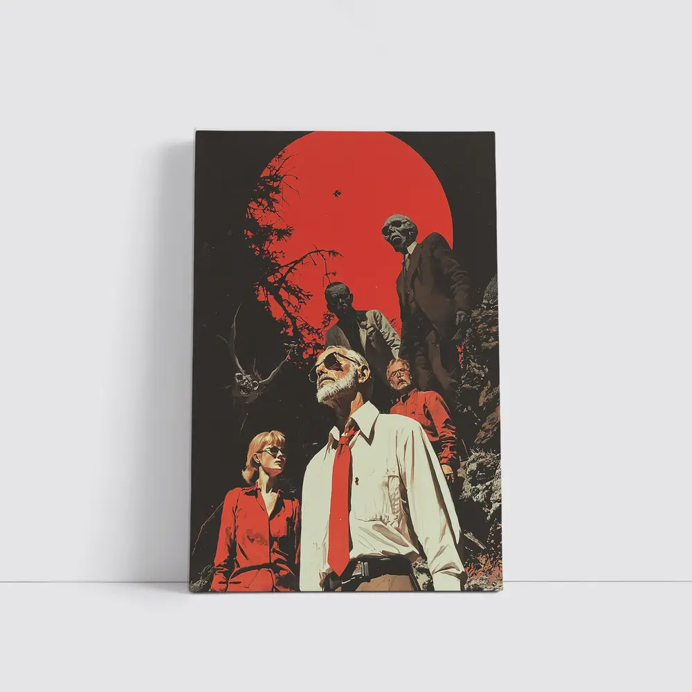 Retro Thriller Group Red Moon Dark – Wall Art