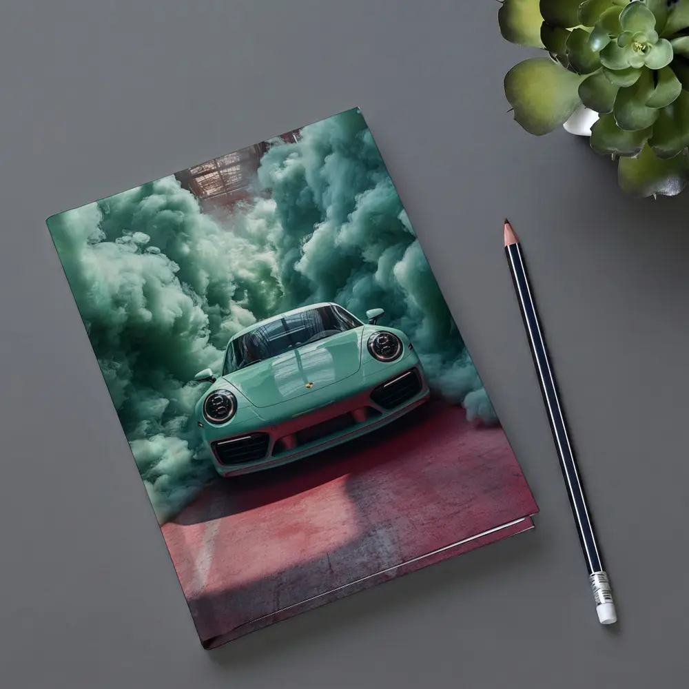Porsche 911 Mint Green Smoke Filled Garage – Notebooks