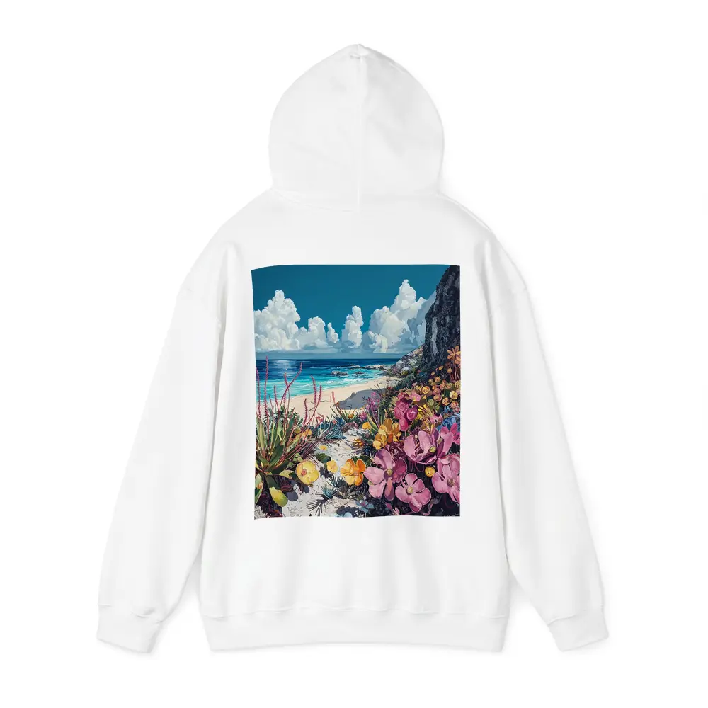 Coastal Wildflowers Beach Ocean Cliff Painting – Hoodies