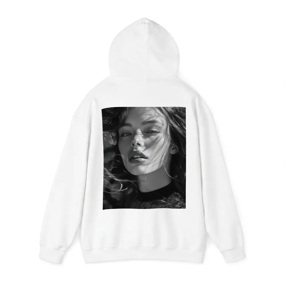 Black and White Woman Portrait Sunlight Hair – Hoodies